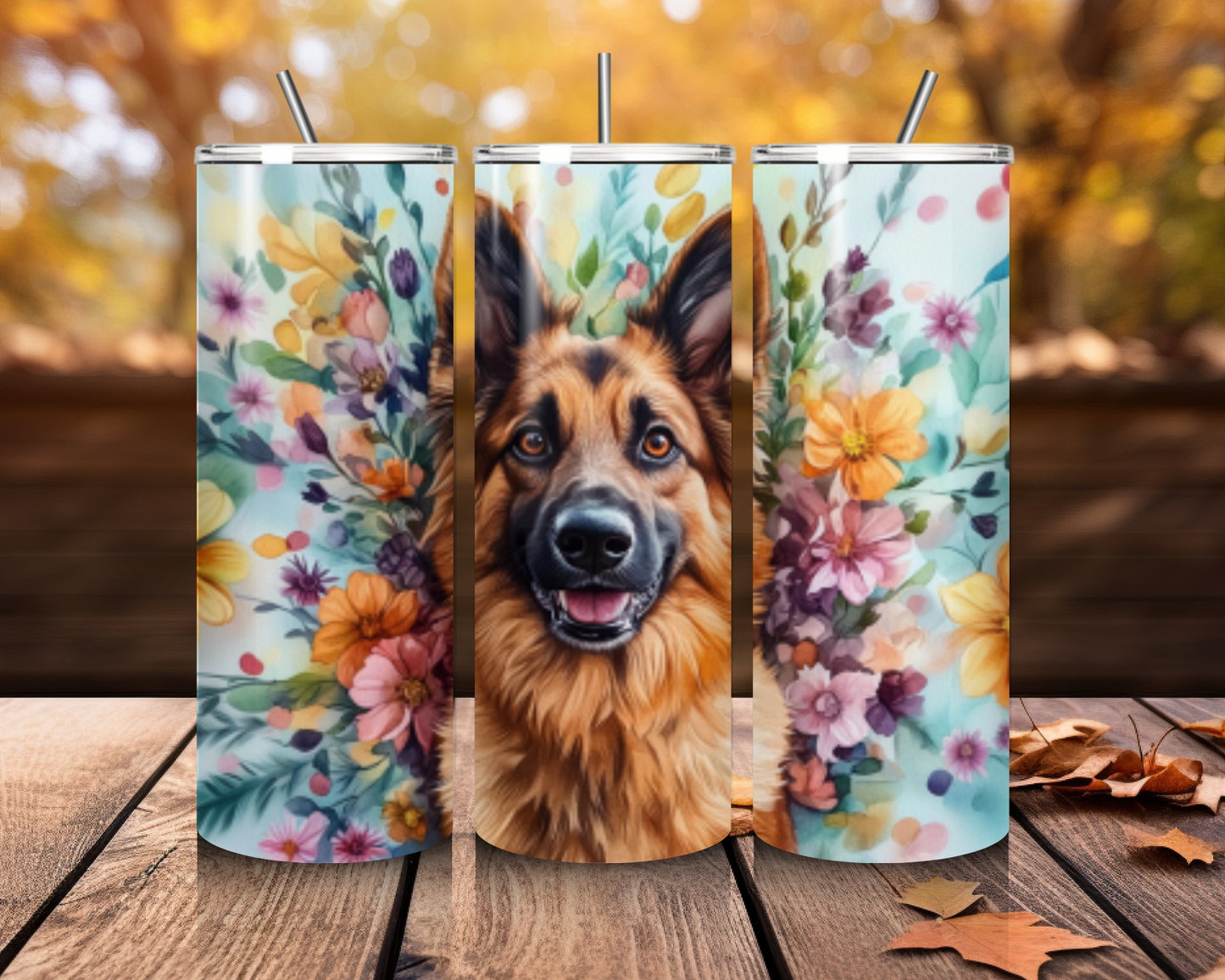 "Deutscher Schäferhund Blumen"