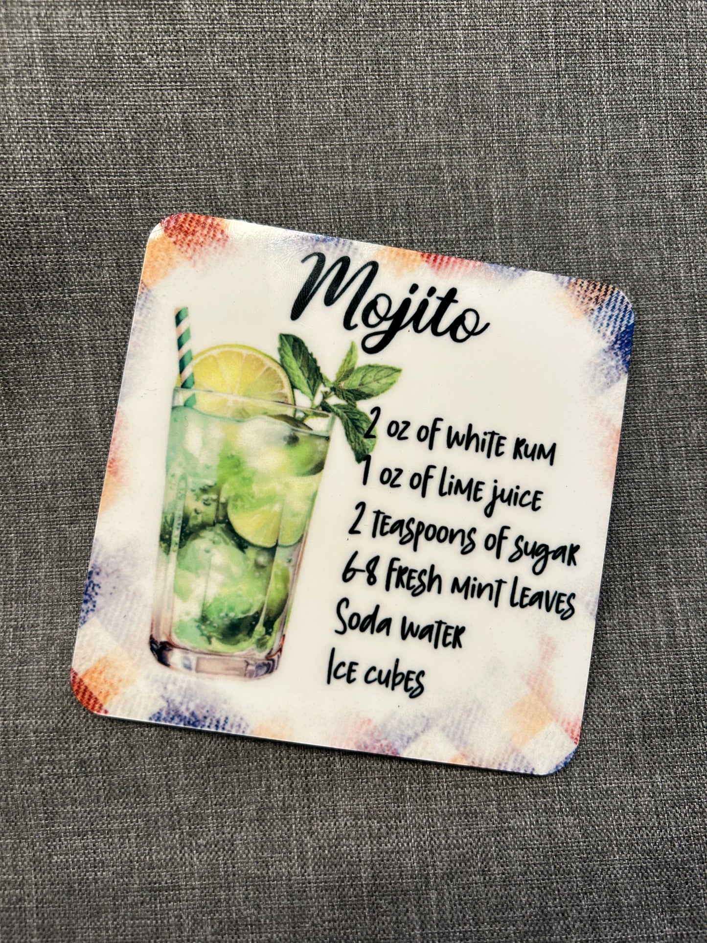 Tassen/Glasuntersetzer sublimiert "Mojito"